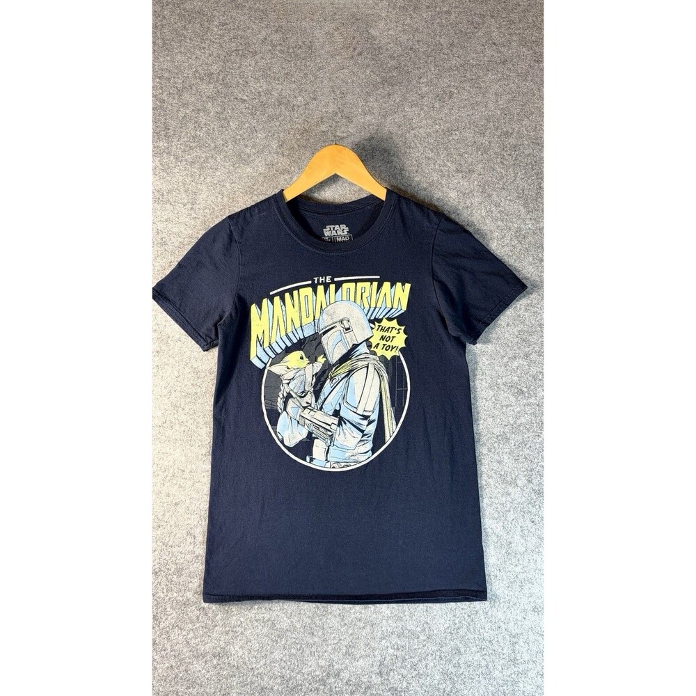 Star Wars The Mandalorian Mad Engine T-Shirt S 34/36 Graphic Navy